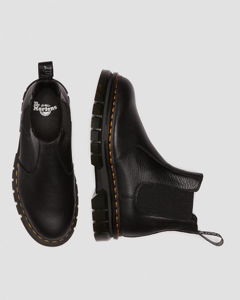 Men's Dr Martens Rikard Lunar Leather Chelsea Boots Black | AU 494DFM